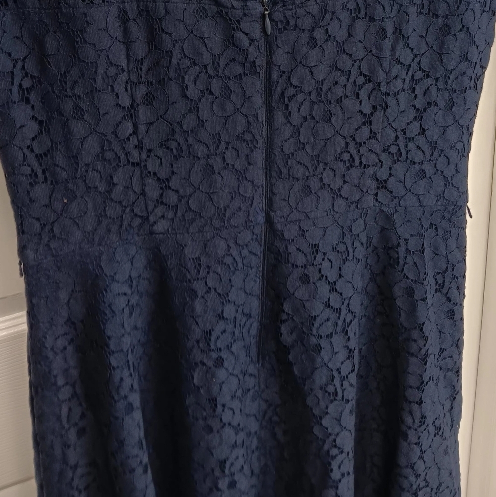 Navy Blue White House Black Market Size 6 dress - Picture 4 of 8